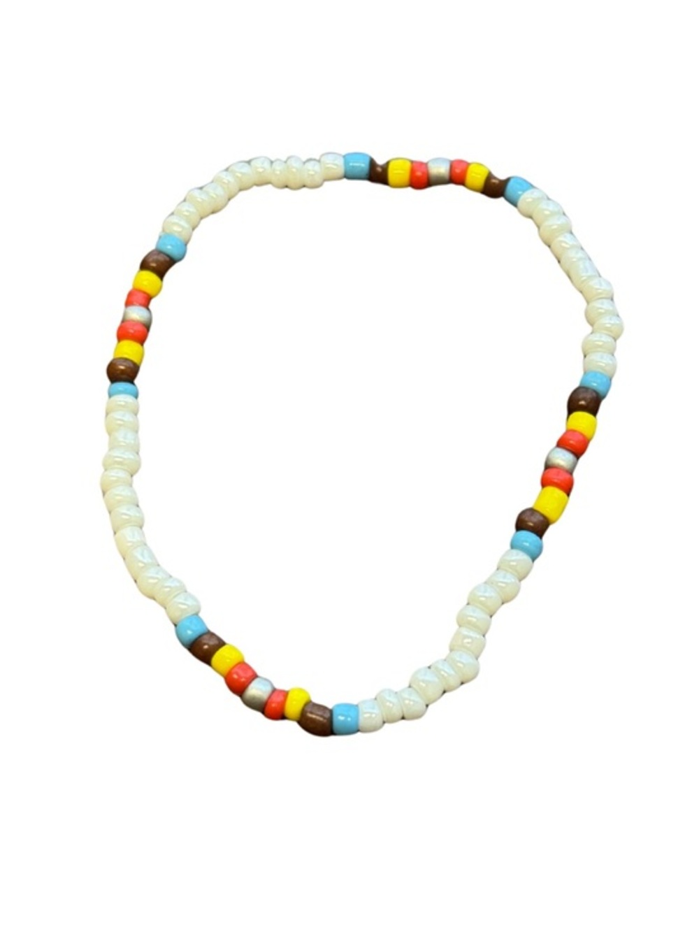 Fashion Jewelry Multicolor Beaded Bracelet - White, Blue, Yellow, Red, Brown